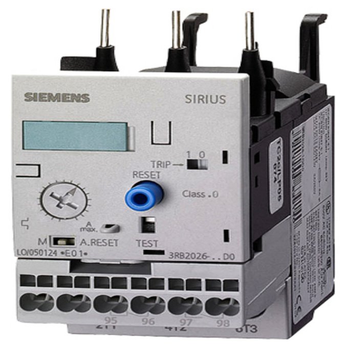 SIEMENS 3RB2026-2RD0 OVERLOAD RELAY 0.1...0.4 A FOR MOTOR PROTECTION SZ S0, CLASS 20 F. MOUNTING ONTO CONTACTORS MAIN CIRCUIT: SCREW TERMINAL AUX. CIRCUIT: SPRING-LOADED T