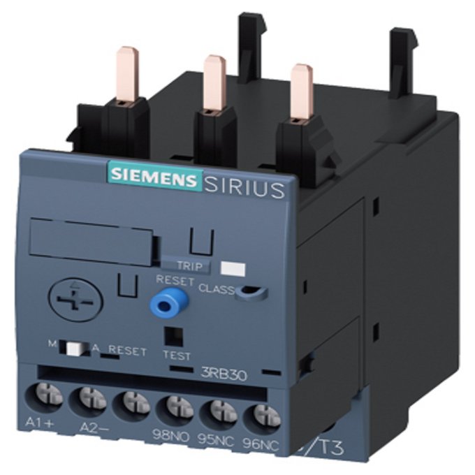 SIEMENS 3RB3026-2RB0 OVERLOAD RELAY 0.1...0.4 A FOR MOTOR PROTECTION SIZE S0, CLASS 20 CONTACTOR ASS. MAIN CIRCUIT: SCREW CONN. AUX.CIRCUIT: SCREW CONN. MANUAL-AUTOM.-RESE