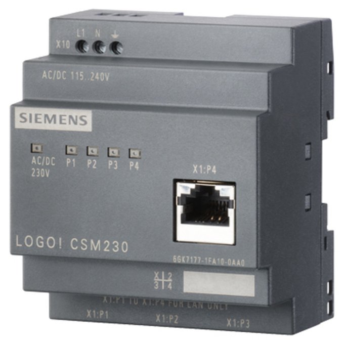 SIEMENS 6GK7177-1FA10-0AA0 LOGO! CSM 230 COMPACT SWITCH MODULE ZUM ANSCHLUSS EINER LOGO! (... 0BA7) UND BIS ZU 3 WEITERER TEILNEHMER AN INDUSTRIAL ETHERNET MIT 10/100 MBIT/S; UN