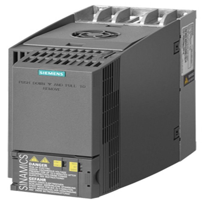 SIEMENS 6SL3210-1KE21-3AP0 SINAMICS G120C NENNLEISTUNG: 5,5KW MIT  150% UEBERLAST FUER 3 SEC 3AC380-480V +10/-20% 47-63HZ INTEGRIERTER FILTER KLASSE A I/O-INTERFACE: 6DI, 2DO,1A