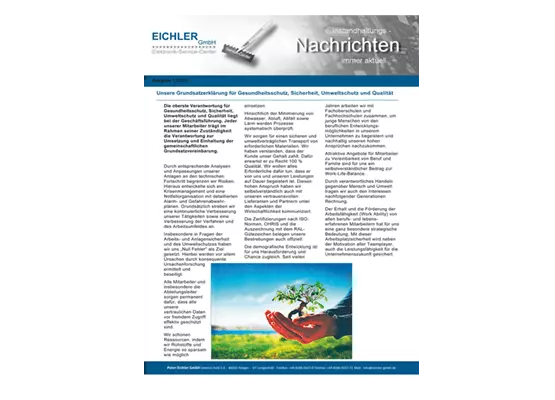 Titelseite EICHLER Instandhaltungsnachrichten 2013/11