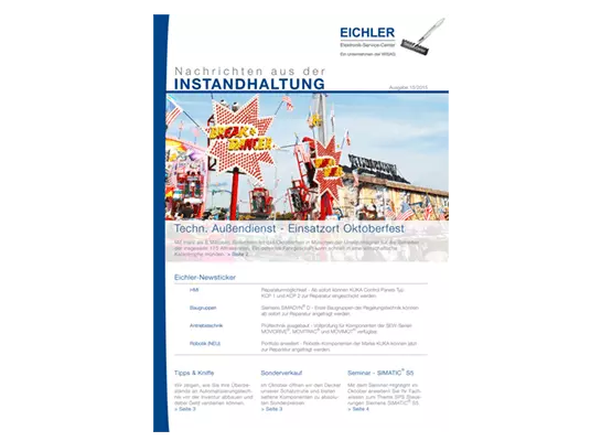 Titelseite EICHLER Instandhaltungsnachrichten 2015/15