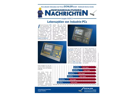 Titelseite EICHLER Instandhaltungsnachrichten 2013/03