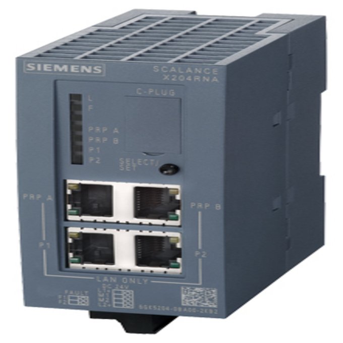 SIEMENS 6GK5204-0BA00-2MB2 SCALANCE X204RNA; REDUNDANT NETWORK ACCESS; 4X 100 MBIT/S RJ45 PORTS; LED-DIAGNOSE; FEHLERMELDE- KONTAKT MIT SET-TASTER; REDUNDANTE SPANNUNGSVERSORGUN