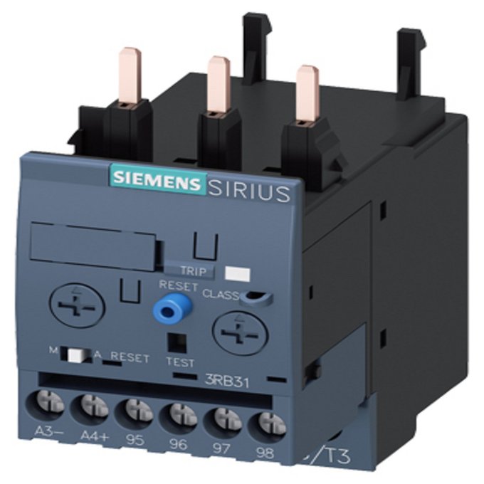 SIEMENS 3RB3123-4VB0 OVERLOAD RELAY 10...40 A FOR MOTOR PROTECTION SIZE S0, CLASS 5...30 CONTACTOR ASS. MAIN CIRCUIT: SCREW CONN. AUX.CIRCUIT: SCREW CONN. MANUAL-AUTOM.-RE