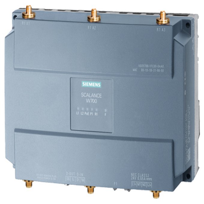 SIEMENS 6GK5788-2FC00-1AA0 IWLAN ACCESS POINT, SCALANCE W788C-2 RJ45, 2 RADIOS, FOR USE WITH IWLAN-CONTROLLER, 6 R-SMA ANTENNA CONNECTOR, IEEE802.11A/B/G/H/N, 2,4/5GHZ, BRUTTO 4