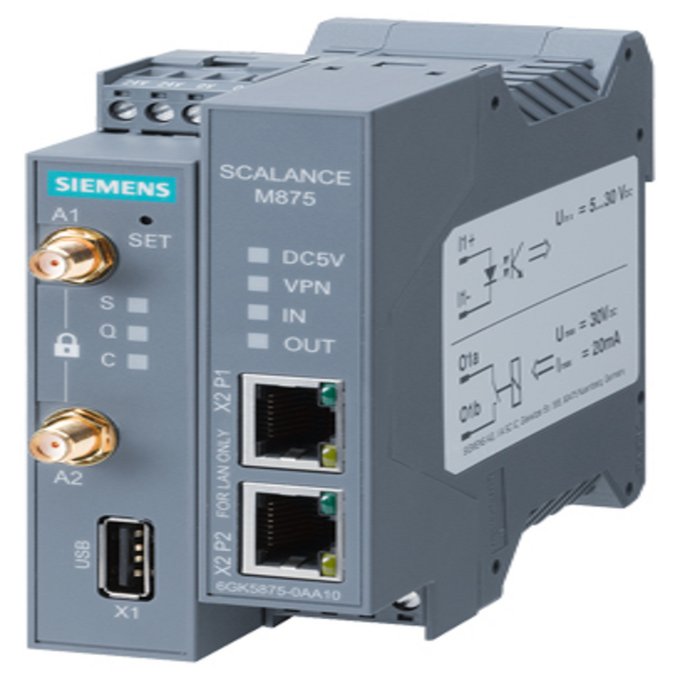 SIEMENS 6GK5875-0AA10-1AA2 SCALANCE M875-0 UMTS-ROUTER; FUER DIE DRAHTLOSE IP-KOMMUNIKATION VON ETHERNET- BASIERTEN AUTOMATISIERUNGS- GERAETEN UEBER UMTS-MOBILFUNK HSDPA- UND HS