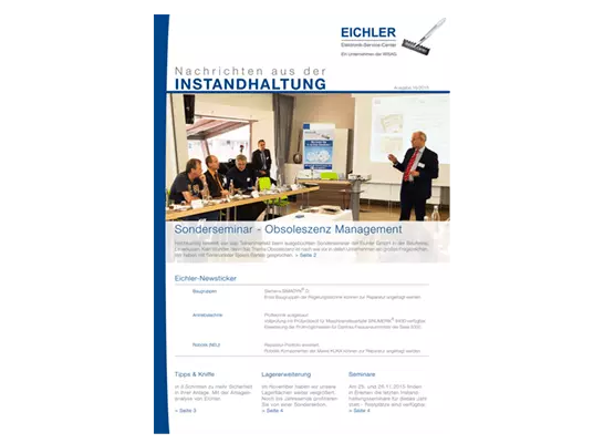 Titelseite EICHLER Instandhaltungsnachrichten 2015/16