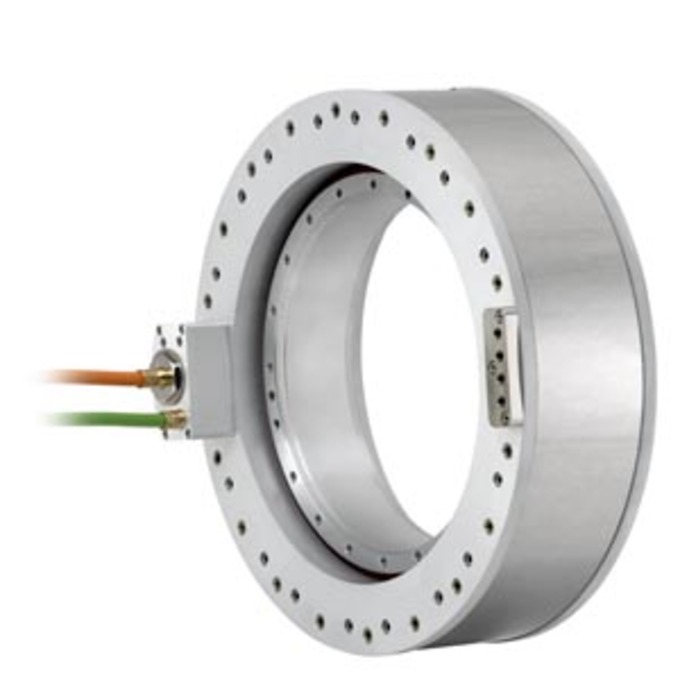 SIEMENS 1FW6160-0WB20-5GC2 SIMOTICS T TORQUE MOTOR; COMPONENT 3-PHASE SYNCHRONOUS MOTOR; INTERNAL PRECISION AND POWER COOLER; AXIAL CABLE OUTLET 2M DIAM 440 MM; LENGTH 260 MM; M