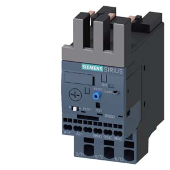 SIEMENS 3RB3026-1SE0 OVERLOAD RELAY 3...12 A FOR MOTOR PROTECTION SIZE S0, CLASS 10 CONTACTOR ASS. MAIN CIRCUIT: SPR.-LOAD.TERM. AUX.CIRCUIT: SPR.-LOAD.TERM. MANUAL-AUTOM.