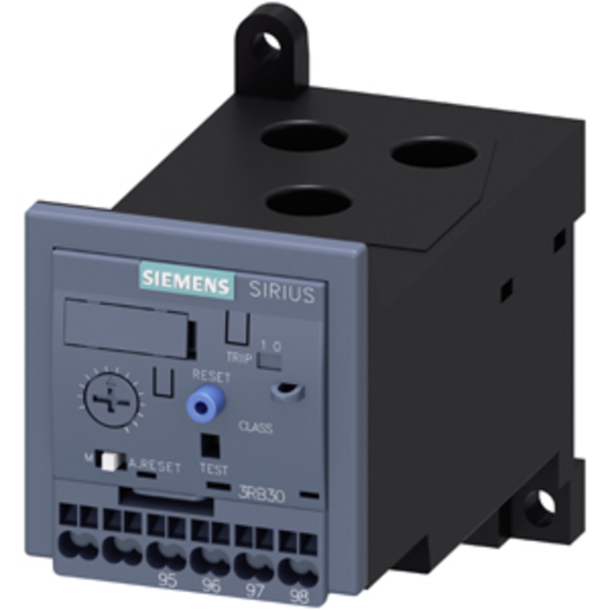 SIEMENS 3RB3036-1UX1 OVERLOAD RELAY 12.5...50 A FOR MOTOR PROTECTION SIZE S2, CLASS 10E STAND-ALONE INSTALLATION MAIN CIRCUIT: STR.-THR. TRANSF. AUX. CIRCUIT: SPRING-T. TE