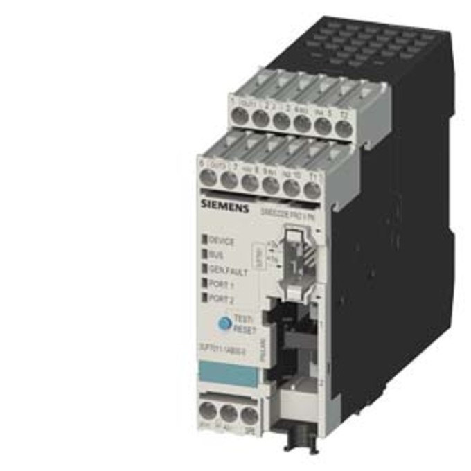 SIEMENS 3UF7011-1AB00-0 BASIC UNIT 3 SIMOCODE PRO V; ETHERNET / PROFINET IO; PN SYSTEM REDUNDANCY; OPC UA SERVER; WEB SERVER; TRANSMISSION RATE 100MBIT/S; 2 X BUS CONNECTION 