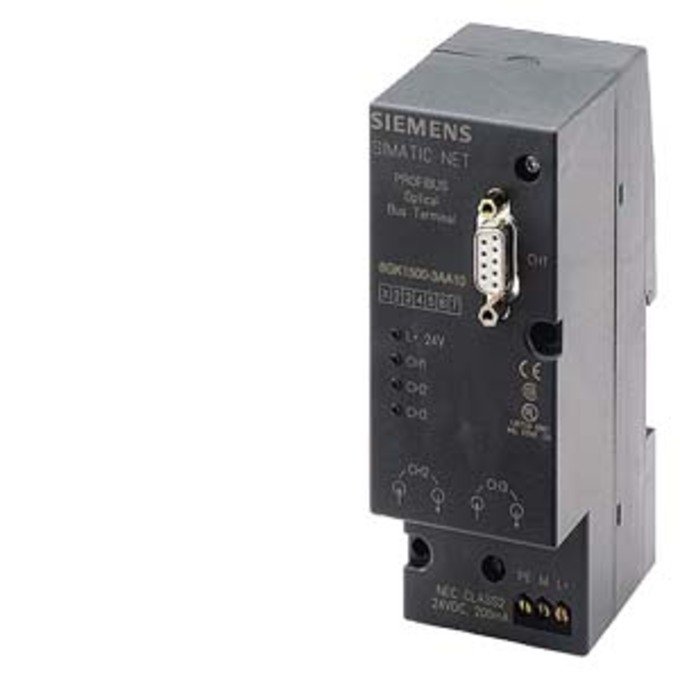 SIEMENS 6GK1500-3AA10 PROFIBUS OBT OPT. BUS TERMINAL  FOR CONNECT. A PROFIBUS CLIENT WITHOUT INTEGRATED  OPT.  INTERFACE TO OPTICAL  PROFIBUS DP, WITHOUT SIMPLEX CONNECTOR