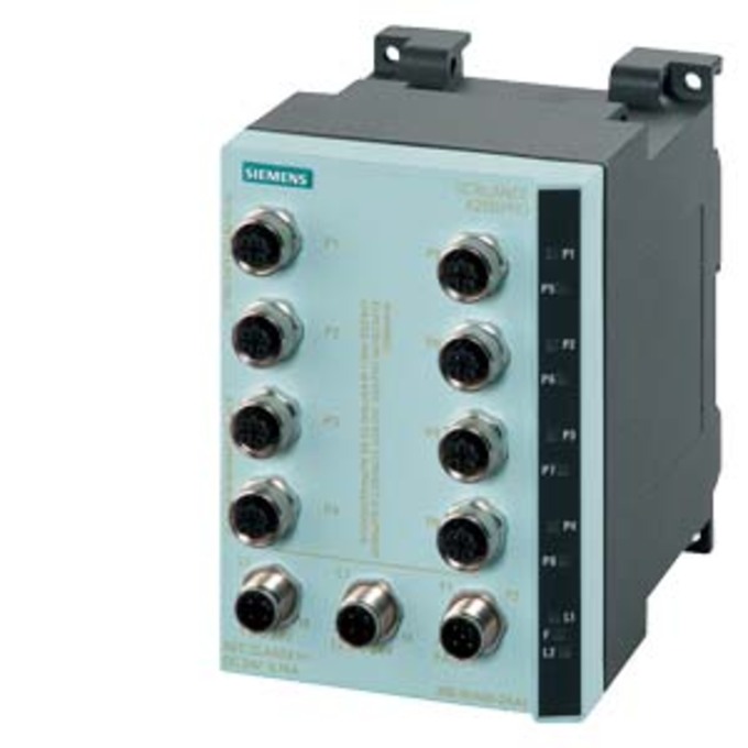 SIEMENS 6GK5208-0HA10-2AA6 SCALANCE X208PRO, MANAGED IE SWITCH, 8X 10/100 MBIT/S M12 PORTS, IP65/67, LED-DIAGNOSE, FEHLER-MELDEKONTAKT, REDUNDANTE SPANNUNGSVERSORGUNG, PROFINET 