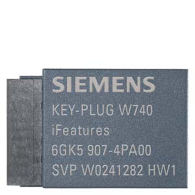 SIEMENS 6GK5907-4PA00 KEY-PLUG W740, REPLACEABLE MEDIUM FOR ACTIVATING IFEATURES FOR SCALANCE W IN CLIENT MODE, ALLOWS SIMPLE DEVICE EXCHANGE IN CASE OF FAILURE AND RECORDI