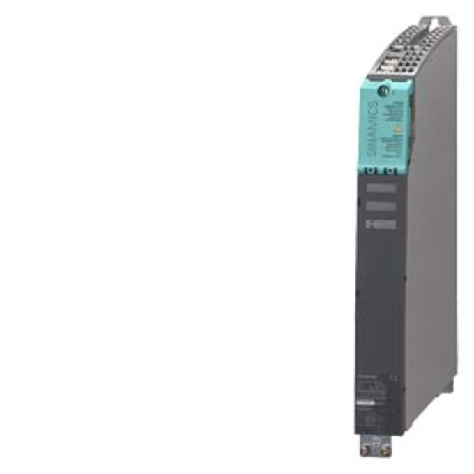 SIEMENS 6SL3120-1TE21-0AA4 SINAMICS S120 SINGLE MOTOR-MODULE EINGANG: DC 600V AUSGANG: 3AC 400V, 9A BAUFORM: BOOKSIZE INTERNE LUFTKUEHLUNG OPTIMIERTE PULSMUSTER UND UNTERSTUETZU