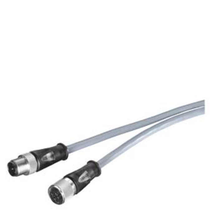 SIEMENS 6XV1801-5DE30 POWER CONNECTING CABLE M12-180/M12-180 FOR POWER SUPPLY OF ET200, PREASSEMBLED CABLE WITH M12 CONNECT. AND M12 A-CODE FEMALE CONNECTOR 4-POLE 0.3 M