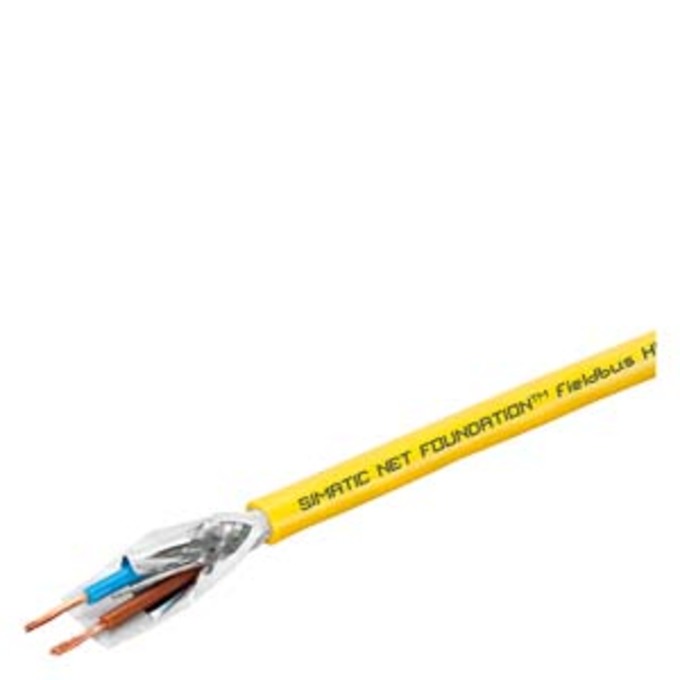 SIEMENS 6XV1830-5HH10 FOUNDATION FIELDBUS CABLE; BUSLEITUNG FUER IEC 61158-2; MANTELFARBE GELB FUER NICHT EX-ANWENDUNGEN; 2-ADRIG GESCHIRMT; BEILAUF- LITZE; METERWARE; LIEF