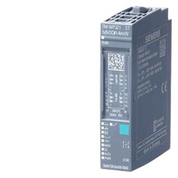 SIEMENS 7MH4138-6AA00-0BA0 SIWAREX WP321 WEIGHING ELECTRONIC (1 CHANNEL) FOR STRAIN GAUGE LOAD CELLS / FULL BRIDGES (1-4 MV/V) FOR SIMATIC ET200SP, FITS TO BU-TYPE A0, RS485- IN